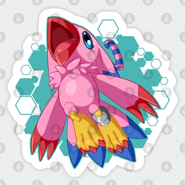 Biyomon Chibi Sticker by PRPrints